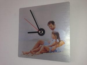 200 x 200 Brushed Aluminium Personalised Photo Clock. RRP R299