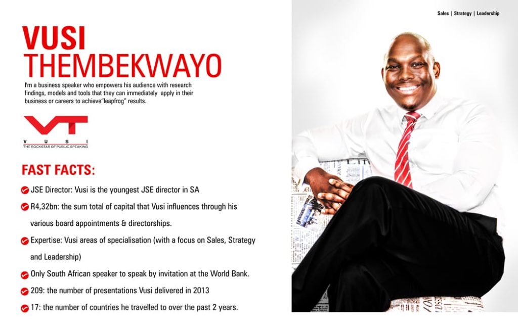 meet the speaker, Vusi Thembekwayo, unique speaker bureau, 