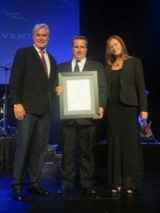 Jacque Venter (Gaming Technical Manager) received an award for 16 years of service. On the left is Tristan Kaatze (Group Director A& G Gaming) and on the left is Annemie Turk (Carnival City’s General Manager).