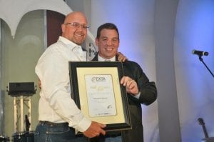 Awards - Conrad Kullmann (left)accepting the Hall of Fame award