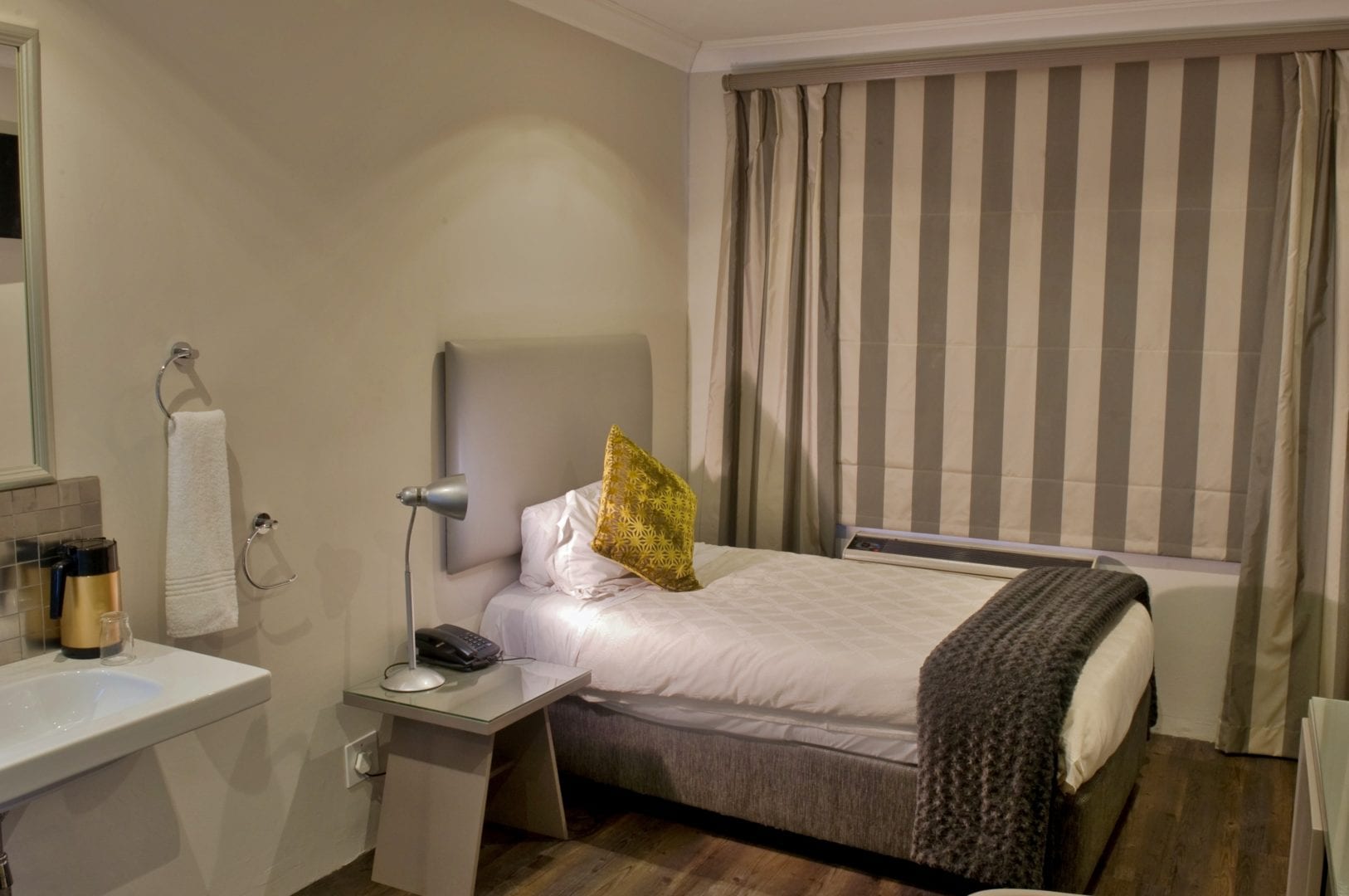 CedarWoods of Sandton Modernstyle single rooms contain a 3 quarter