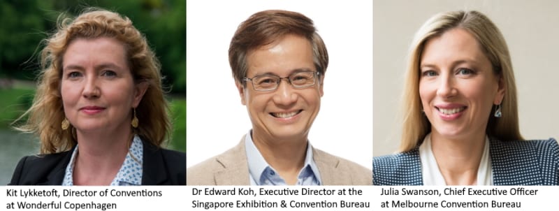 BestCities new appointments - Kit Lykketoft, Director of Conventions at Wonderful Copenhagen; Dr Edward Koh, Executive Director at the Singapore Exhibition and Convention Bureau; and Julia Swanson, Chief Executive Officer at Melbourne Convention Bureau