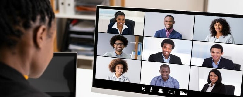 African lady participating in a virtual event