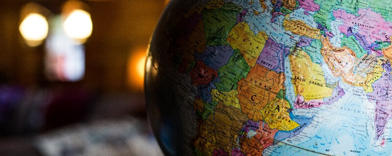 Africa on a globe