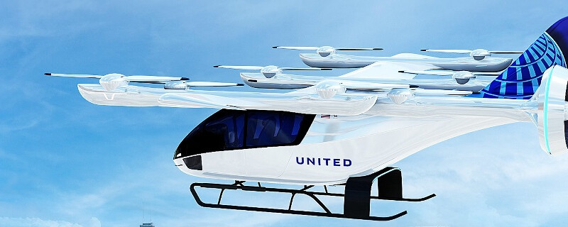 An artist's rendition of an eVTOL, which stands for electric vertical take-off and landing vehicle