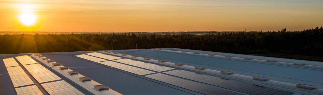 Solar panels on a roof