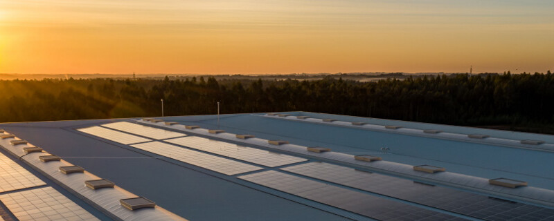 Solar panels on a roof