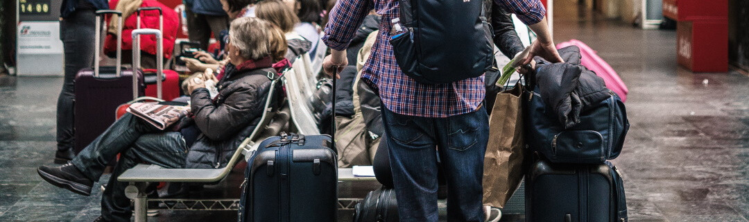 Travellers with suitcases