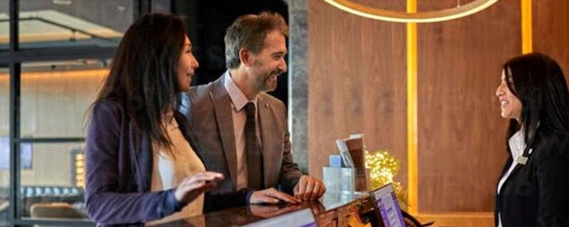 Guests at the BON Hotel Bloemfontein Central reception desk