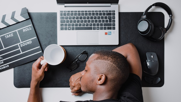 Person asleep at desk