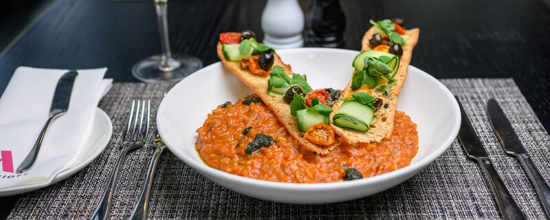 A plated dish of food at Marriott Hotel’s Keystone Bistro