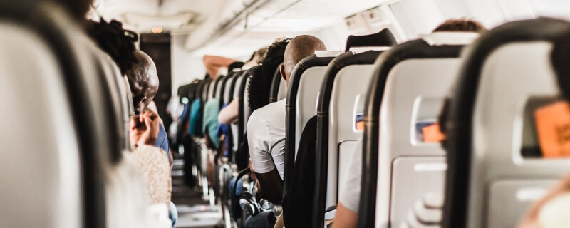 Passengers on an airplane