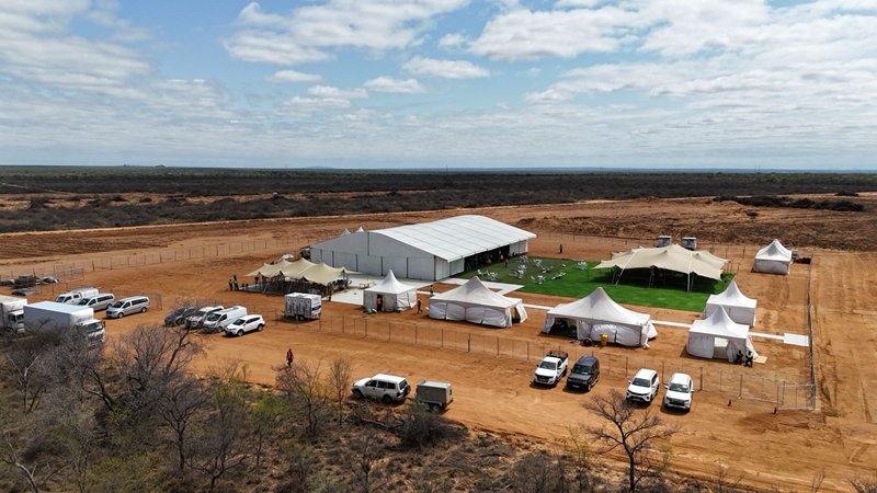 The set-up for the sod-turning ceremony by Cennergi 